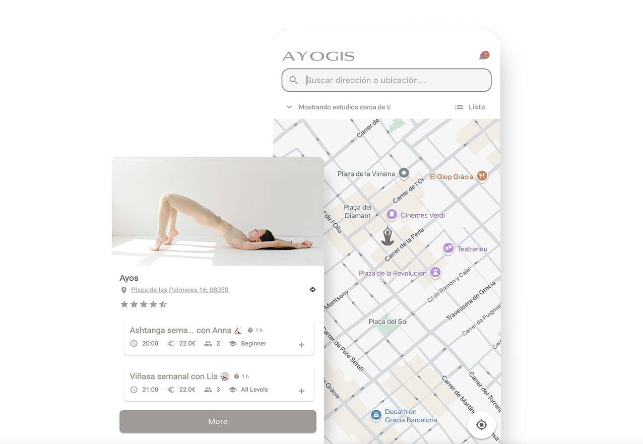 Mapa de centros cercanos